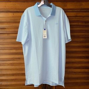 SOUTHERN TIDE FORT FREDERIK STRIPE PERF S/S POLO